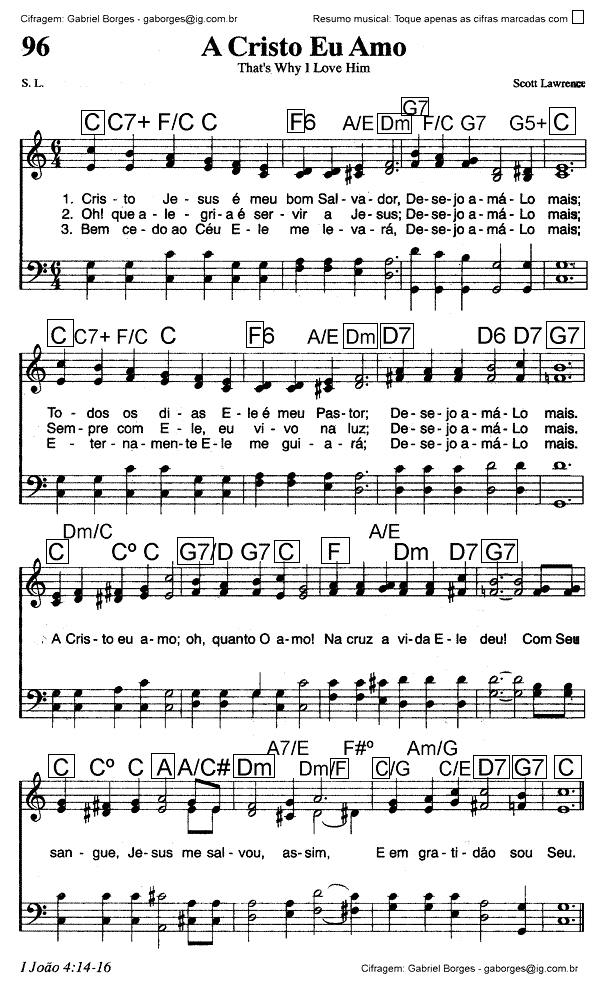 Partitura Deus Me Ama